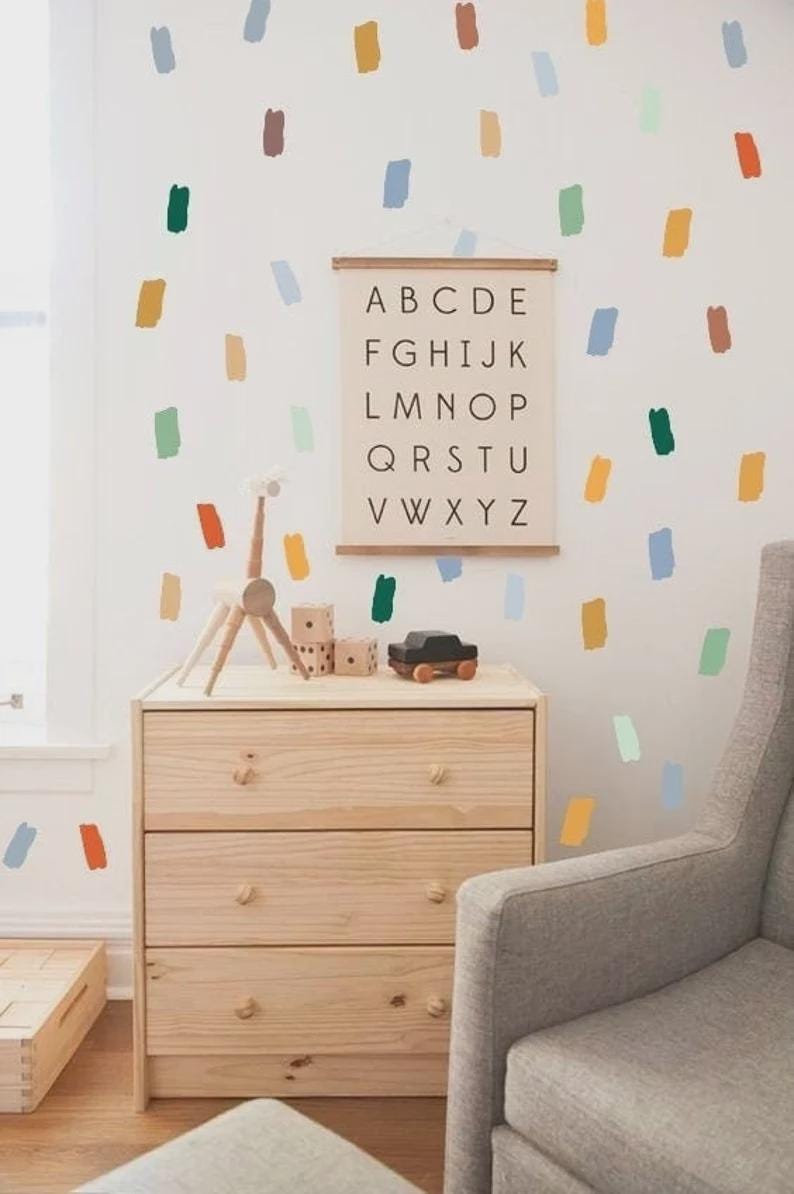 il_fullxfull.7567214780_s6gr.jpg Paint Wall Decals Brushstroke Sticker Multi colored Daub Decoration Kids Nursery Scandinavian h30