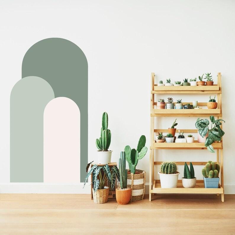il_fullxfull.7567709214_ic57.jpg Boho Arch Wall Decal Color block Sticker Mid Century Decoration h148