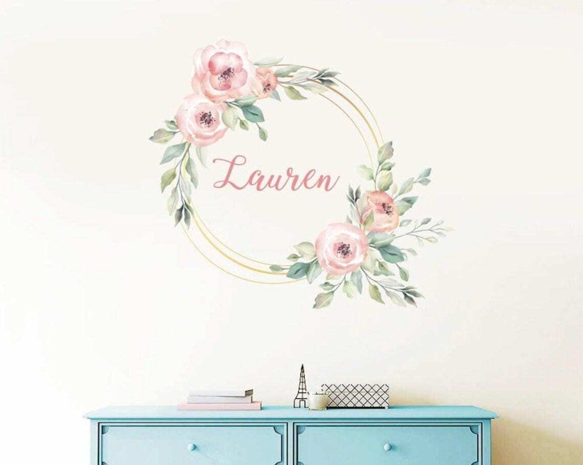 il_fullxfull.7569525982_nn4b.jpg Personalized Peony Wrench Wall Decal Custom Name Frame Flowers Nursery Stickers Floral Decals