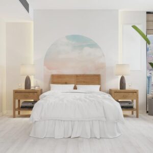 Headboard Wall Decal Clouds Bed Arch Boho Bedroom Decoration Sticker