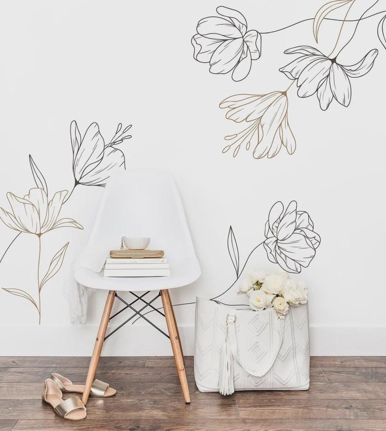 il_fullxfull.7569714684_d3gv.jpg Line Flowers Wall Decal Twigs Nursery Decoration h202
