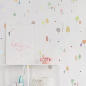 Hand Drawn Trees Wall Decals Set Boho Nursery Decor