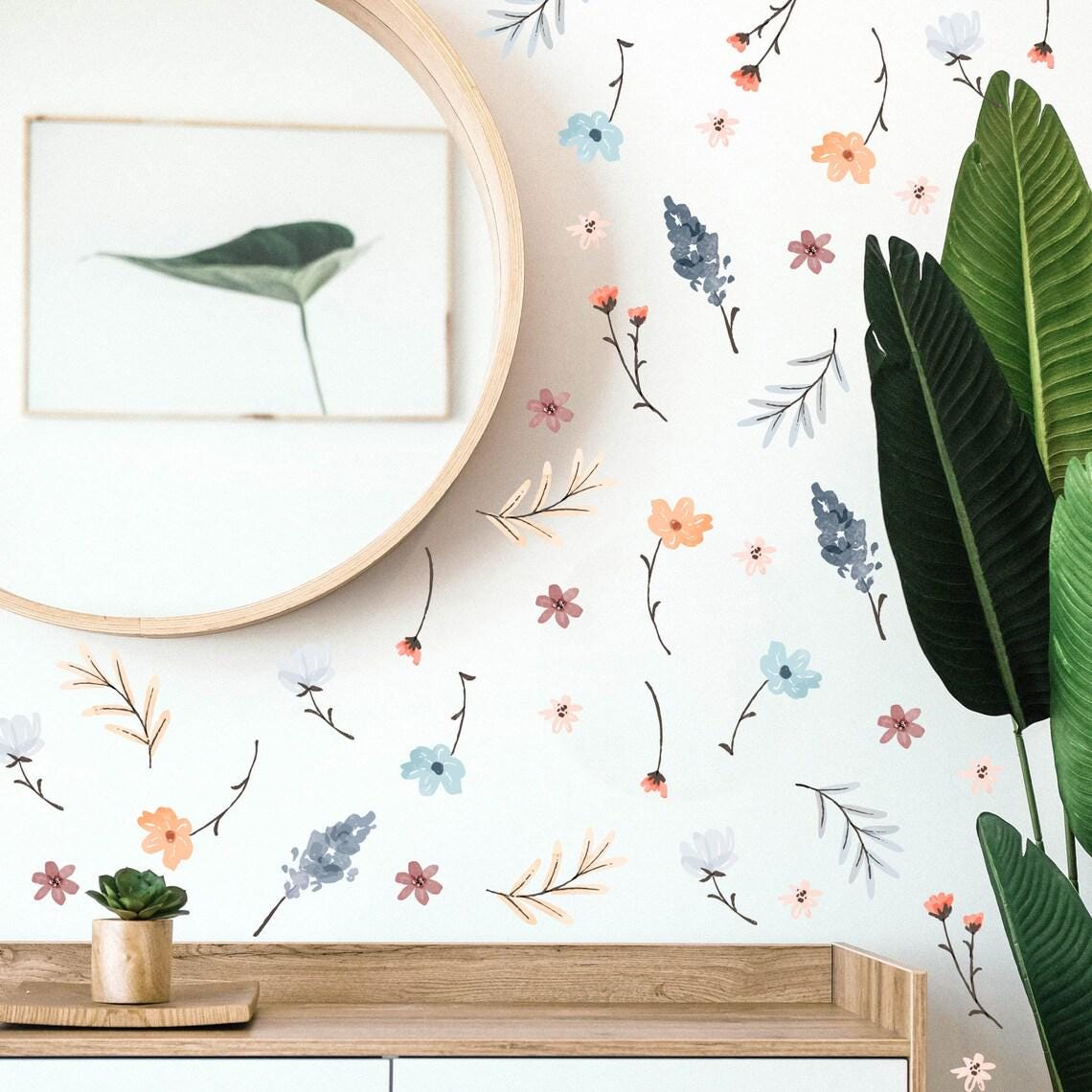 il_fullxfull.7593703422_1p14.jpg Vintage Flowers Wall Decal Wild Stickers Twigs Decoration Gift h200