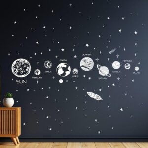 Space Wall Decal Planets Solar System Sticker Stars h144