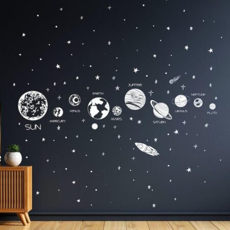 Space Wall Decal Planets  Solar System Sticker Stars h144