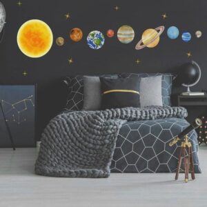 Solar System Space Wall Decal Planets Stickers Kids Room Decoration classroom h103
