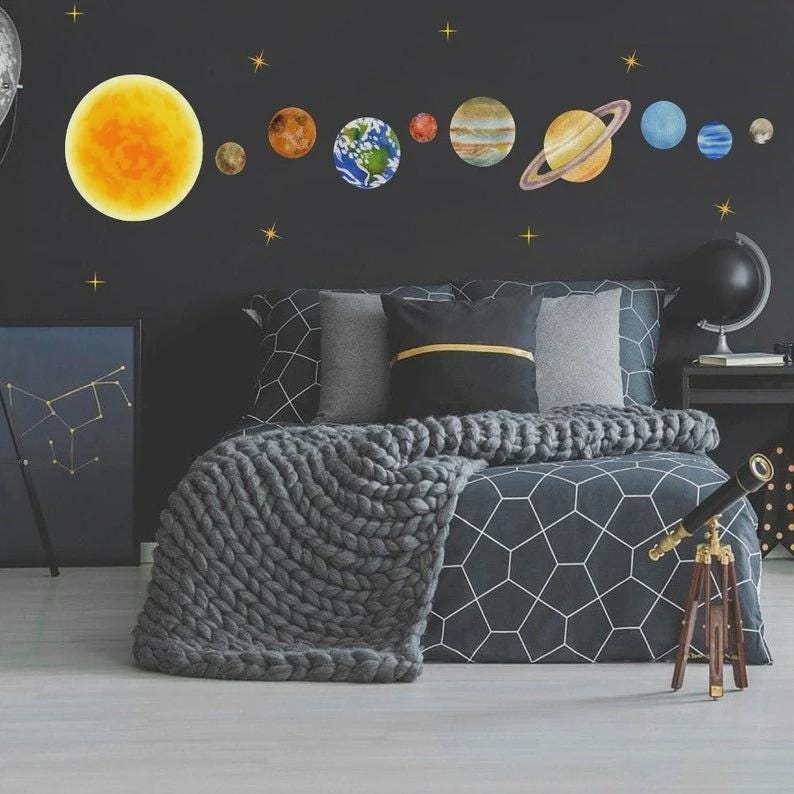il_fullxfull.7614679201_j3qf.jpg Solar System Space Wall Decal Planets Stickers Kids Room Decoration classroom h103