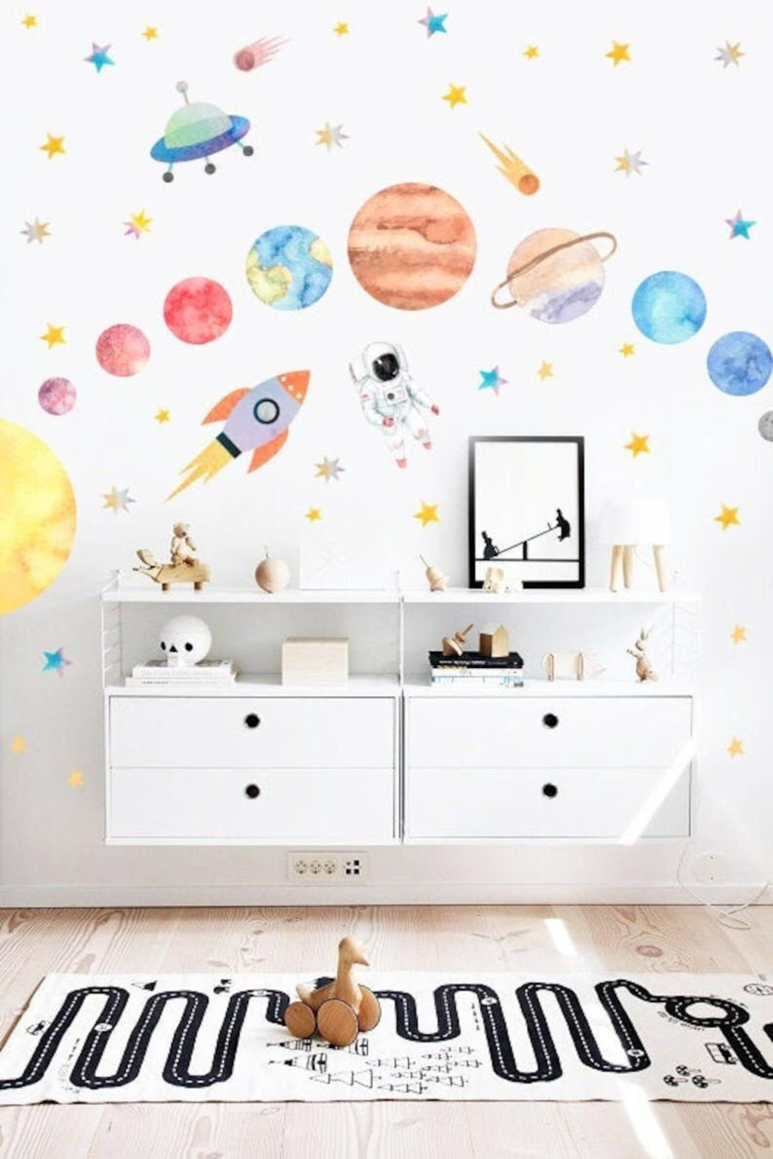 il_fullxfull.7615389493_k9mn.jpg Space Wall Decals Watercolor Solar System Nursery Planet Kids Room Decoration Backdrop h102