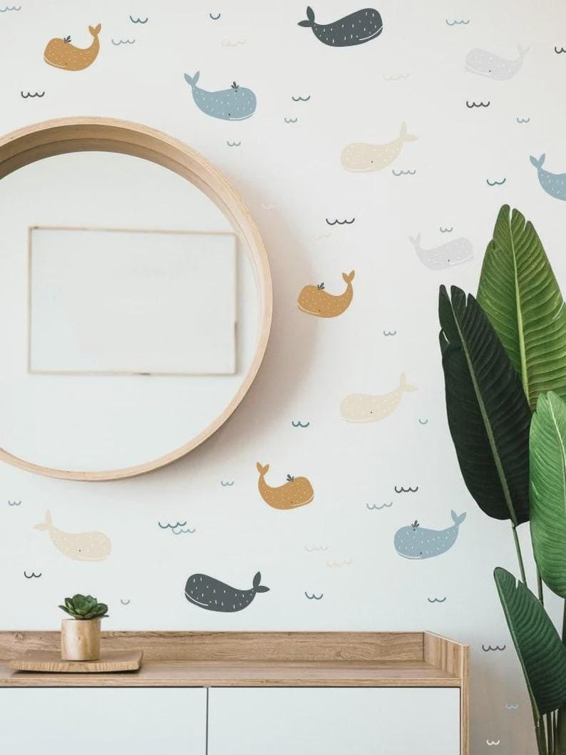 il_fullxfull.7615542533_4yav.jpg Whale Wall Decals Ocean Marine Sticker Boho Decoration h106