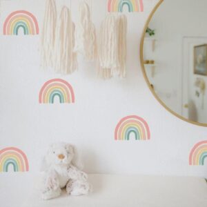Rainbow Wall Decals Hand Drawn Sticker Boho Nursery Decoration Kids Room h5