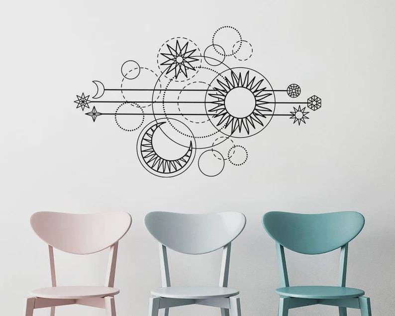 il_fullxfull.7617522745_djyy.jpg Geometric Moon Phases Wall Decal Decoration Sticker Sun Wall Art ga186
