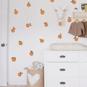 Orange Wall Decals Hand Drawn Sticker Kitchen Decoration Laundry h35