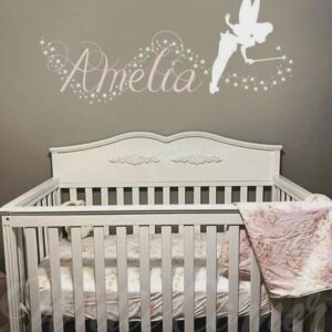 Personalized Tinkerbell Wall Decal Custom name Peter Pan Stardust Sticker Stars rta1875