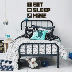 Minecraft wall decal Eat Sleep Mine Sticker Gamer Room Decoration