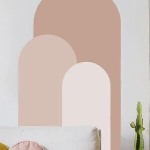Boho Arch Wall Decal Color block Sticker Mid Century Bedroom Decoration h148