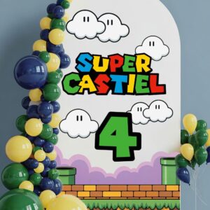Super Mario Birthday Decal Personalized Party Custom Name Backdrop a21