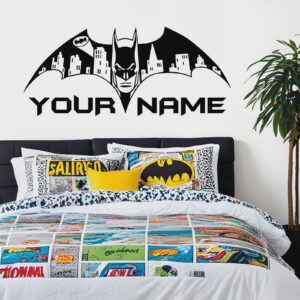 Personalized Bat Wings Wall Decals Name Custom Kids Stickers el170