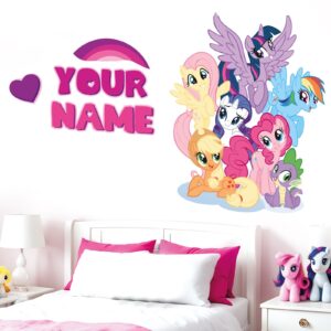 Personalized Little Pony Wall Decal Gamer Custom name Sticker Backdrop Decoration el208