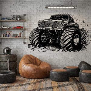 Monster truck Wall Decal Car Sticker Backdrop decoration Birthday z329