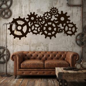 Steampunk Gears Wall Decal Industrial Decor Vinyl Sticker Large Cogs Art Living Room Bedroom Mural z3163