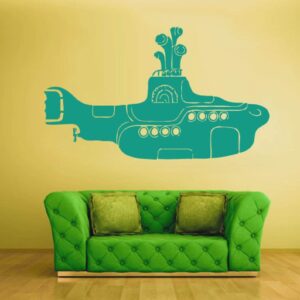 Yellow Submarine Wall Decal Beatles Decor Nursery Sticker Ocean Art Kids Room Vinyl Mural Music Gift