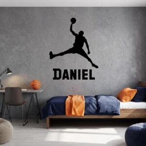 Personalized Basketball Decal Custom Name Number Boys Room Decor Sports Wall Sticker Vinyl Art Gift ik2742