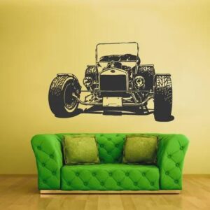 Hot Rod Wall Decal: Vintage Muscle Car Vinyl Sticker for Garage z2290
