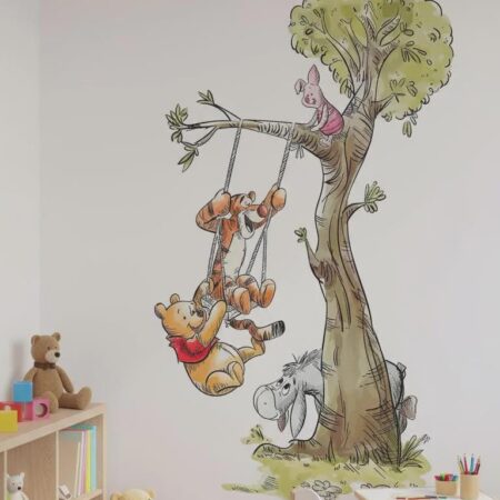 Peel and Stick Winnie the Pooh Wall Decal Kids Room Vinyl Sticker, Removable Nursery Backdrop z3337