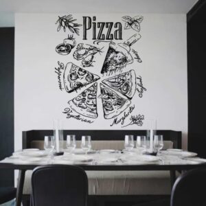 Pizza Wall Decal Kitchen Restaurant Decoration Sticker Café Pizzeria Dining Room Decor ik1024
