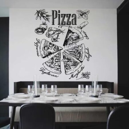 Pizza Wall Decal Kitchen Restaurant Decoration Sticker Café Pizzeria Dining Room Decor ik1024