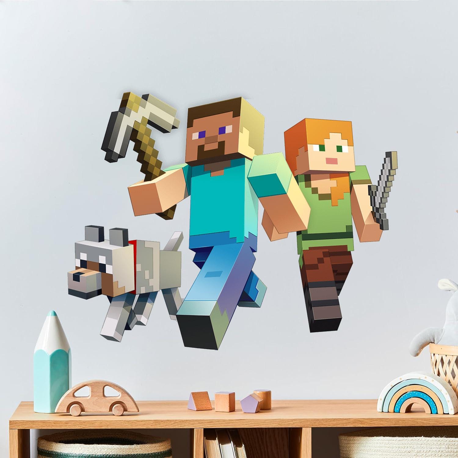 il_fullxfull.7747797111_8n28.jpg Gamer Wall Decal Mine Sticker Playroom Craft Pixel Gift z3327