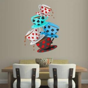 Cups Wall Decal Alice in Wonderland Cards (Col652)