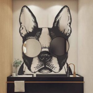 Dog Wall Decal Animal Bathroom Mirrors Decoration Sticker z3321