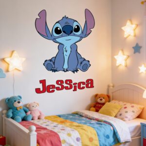 Personalized Lilo Stitch Wall Decal with Name - Custom Kids Room Decoration Sticker Nursery Wall Art Gift z3354