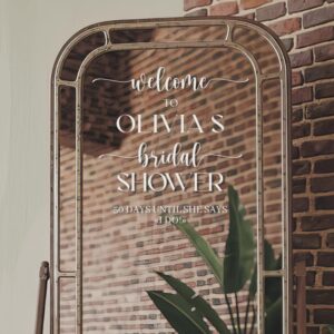Bridal Shower Welcome Sign Wedding Mirror Sticker Wall Decal Decoration mir2
