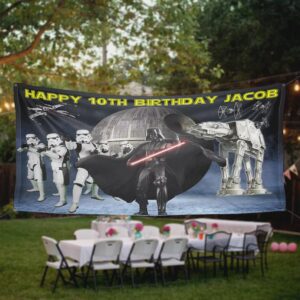 Star Wars Birthday Banner Personalized Party Backdrop Decoration ikban175