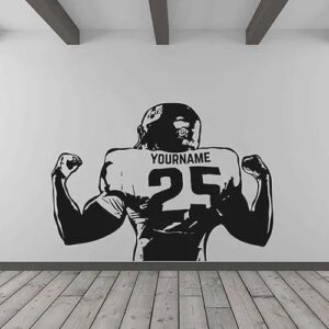 Personalized Football Player Wall Decal Name Number Sticker Gift ik3347