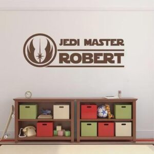 Personalized Star Wars Wall Decal Jedi Name Birthday party decoration Backdrop Sticker ik2205