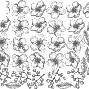 wildflowers wall decals greenery floral stickers set, room decor lf021