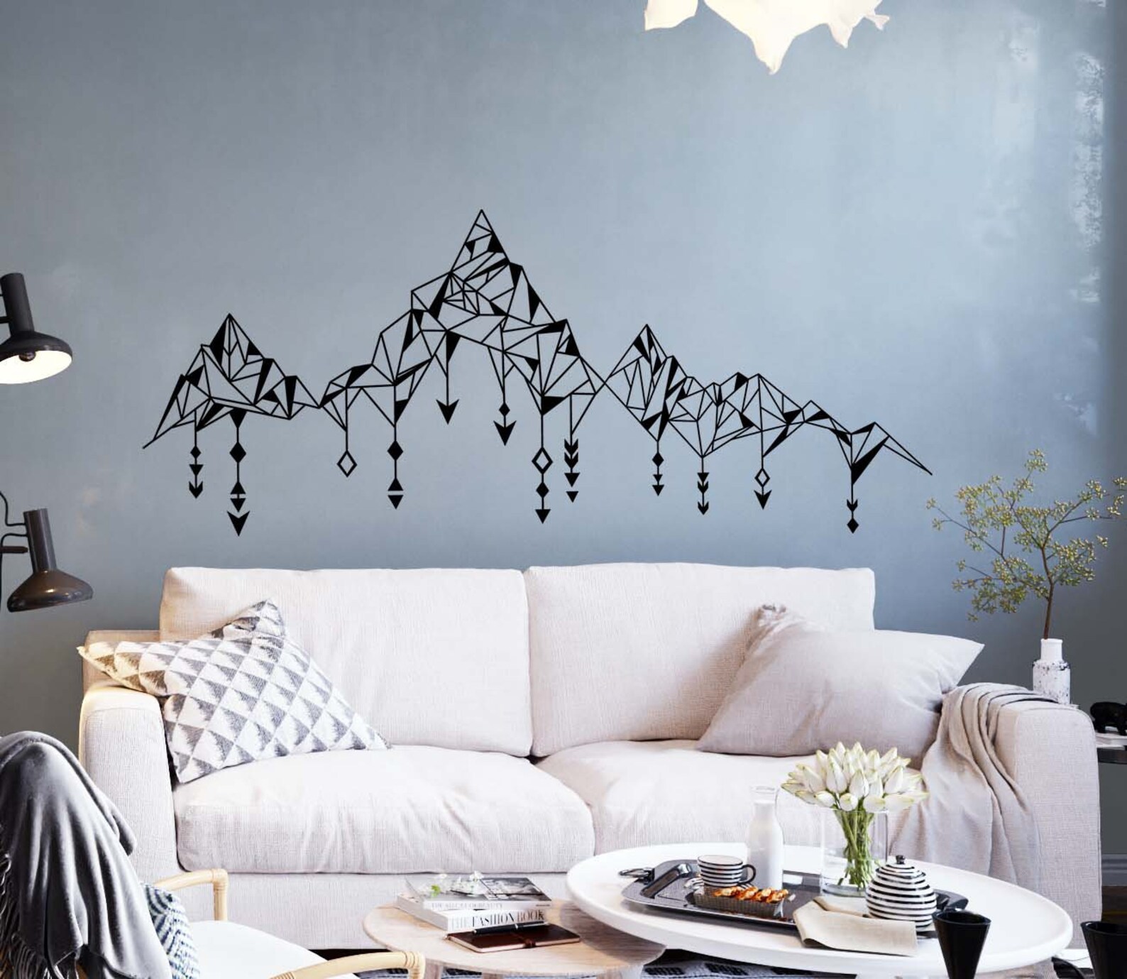 mountains wall decal geometric boho stickers, lf038 mountains wall decal geometric boho stickers, lf038