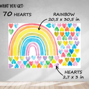watercolor rainbow wall decal lf061