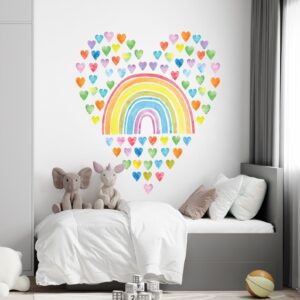 watercolor rainbow wall decal lf061