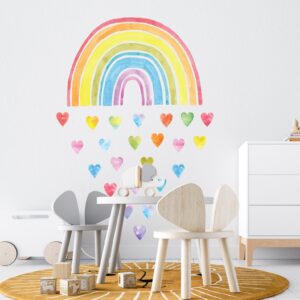 watercolor rainbow wall decal lf061