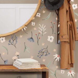 Watercolor Flower Greenery Wall Decals Nature Sticker Boho Nursery Leaves Flowers Room Decoration