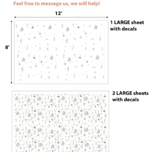 Watercolor Flower Greenery Wall Decals Nature Sticker Boho Nursery Leaves Flowers Room Decoration