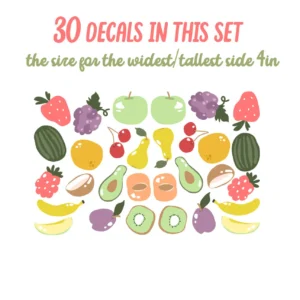 fruits wall decals: reusable nursery & kids room decor d010