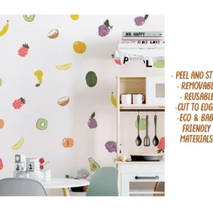 fruits wall decals: reusable nursery & kids room decor d010