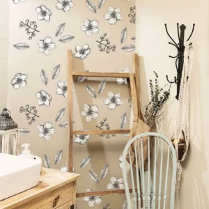 wildflowers wall decals greenery floral stickers set, room decor lf021