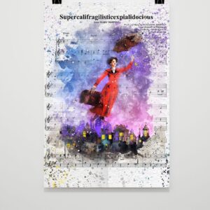 mary poppins watercolor poster | musical print wall art lf281