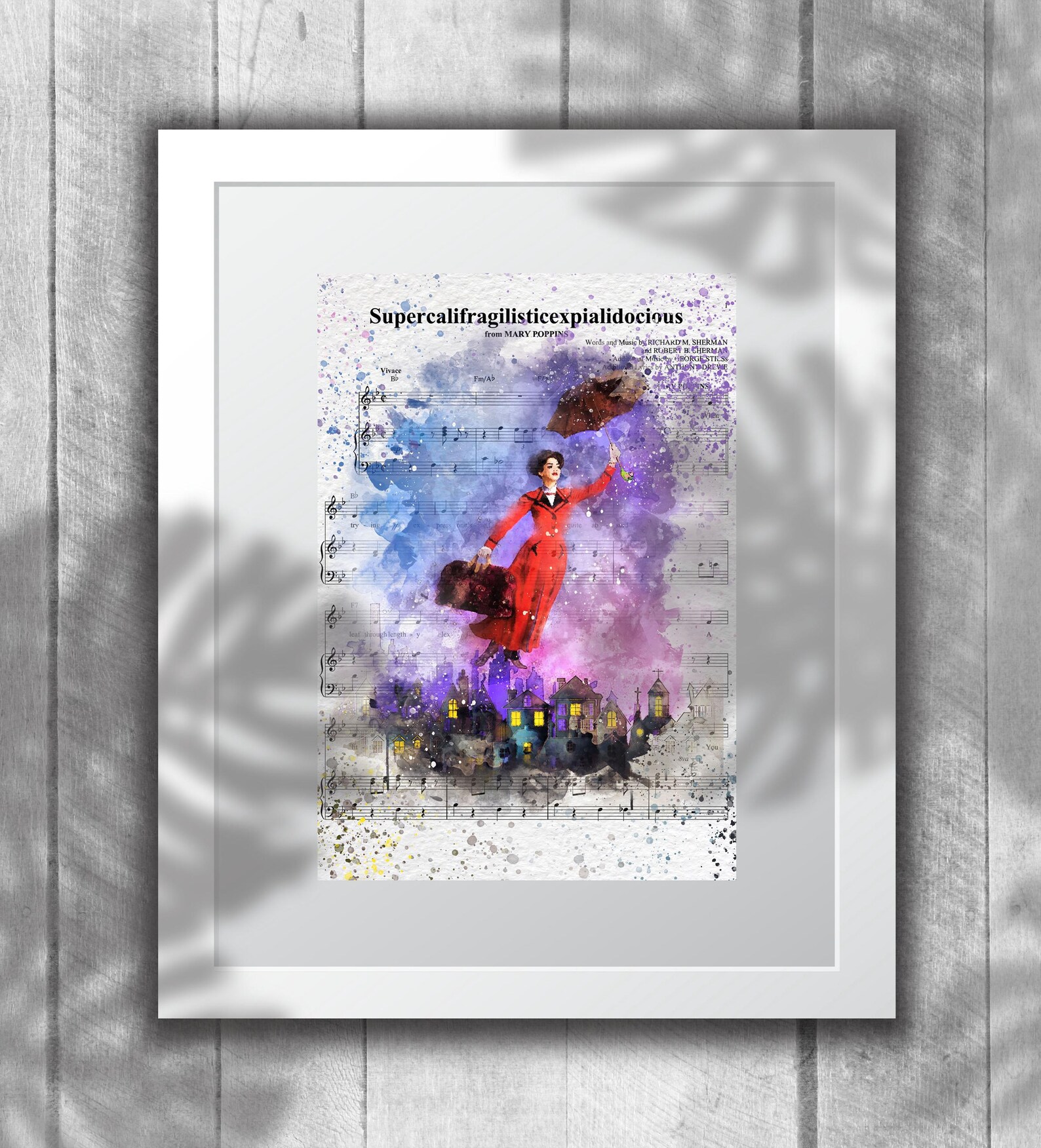 mary poppins watercolor poster | musical print wall art lf281 mary poppins watercolor poster | musical print wall art lf281